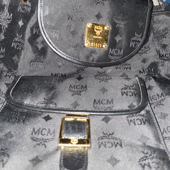 MCM backpack all black in euc